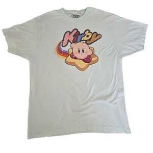Kirby Nintendo Graphic T-Shirt Pastel Green XL Men's Video‎ Game Tee